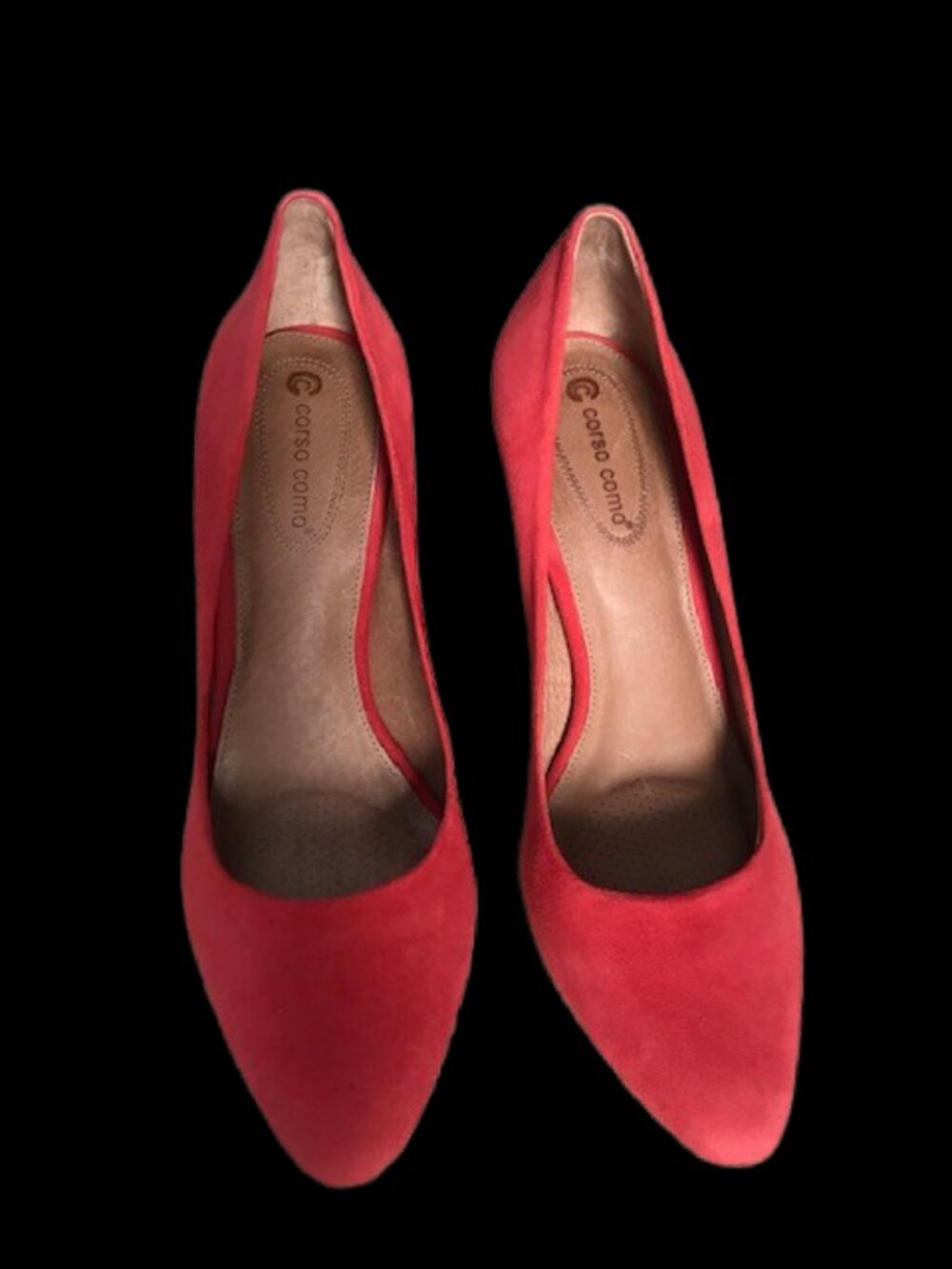 ✨ Corso Como Scarlet Red Suede Heels Sz 10 ✨ - Picture 8 of 12